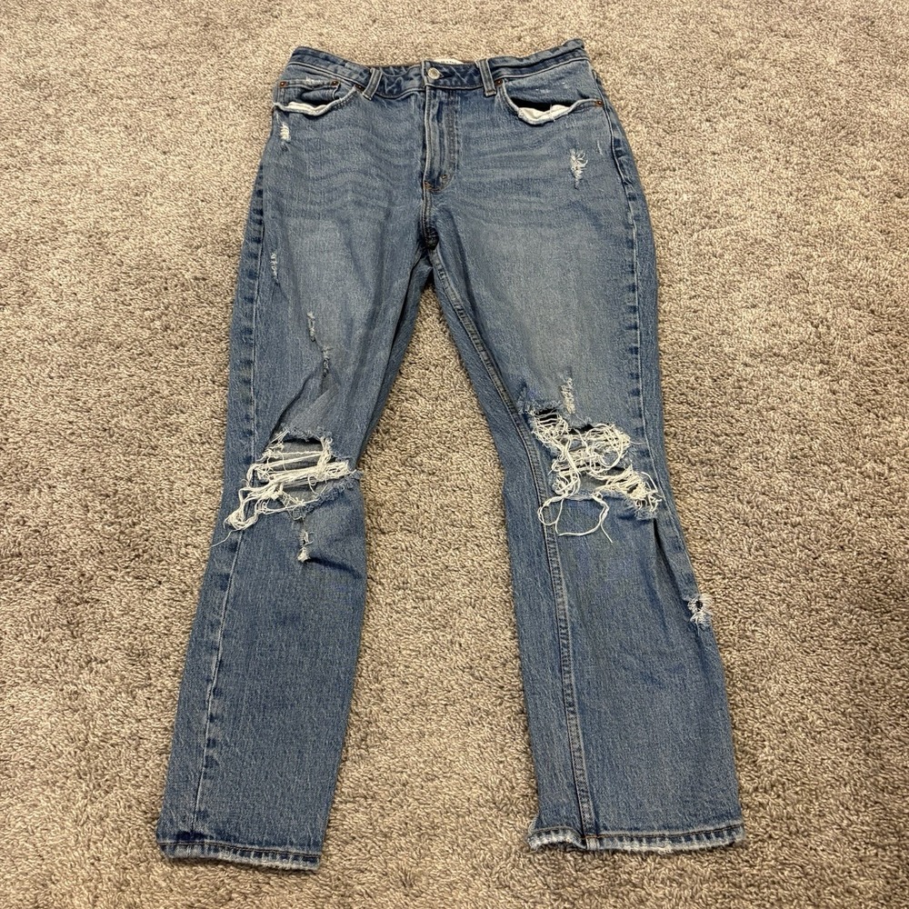 Abercrombie & Fitch The Mom High Rise Jeans Curve Love Women's Size 30/10r Blue